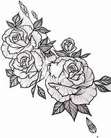 Rose Tattoo Stencil Drawing Tattoos Thigh Sleeve Outline Roses Flower Stencils Men Floral Rosa Rosen Sketches Arm Rosas Escolha Pasta sketch template