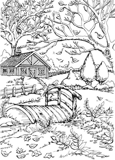 pin  samantha chew  coloring pages creative haven autumn scenes