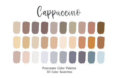procreate color palette cappuccino procreate color palettes