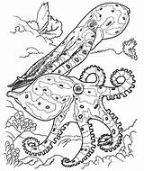 Coloring Coral Reef Pages Fish Drawing Predators Color Kidsplaycolor Octopus Kids Ocean Sheets Adult Getdrawings sketch template