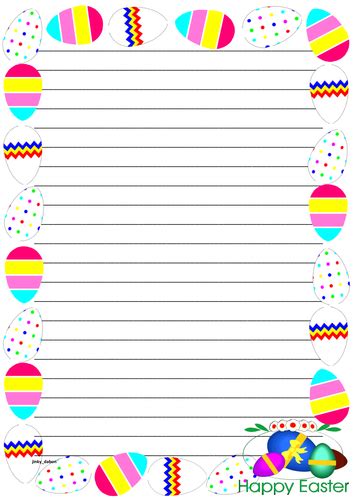 easter themed lined paper  pageborders teaching resources