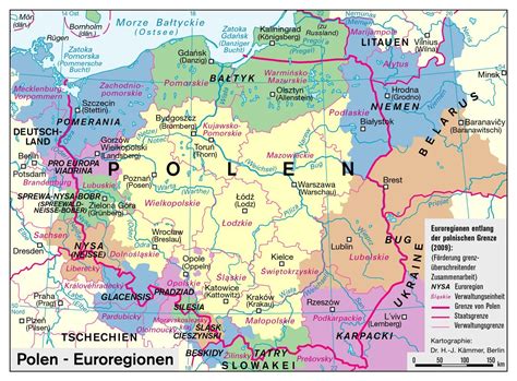 polen euroregionen  die karte ist urheberrechtlich geschuetzt