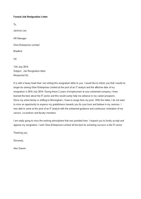 heartfelt job resignation letter templates  allbusinesstemplatescom