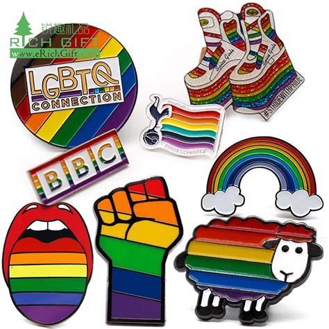 wholesale custom colorful metal gay pride rainbow lapel pin badge lgbtq