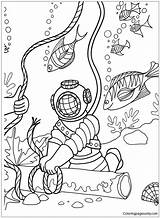 Sea Under Adventure Pages Coloring Color Coloringpagesonly sketch template