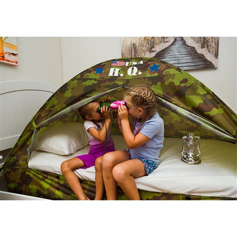pacific play tents kids camouflage hq bed tent playhouse twin size play tents amazon canada