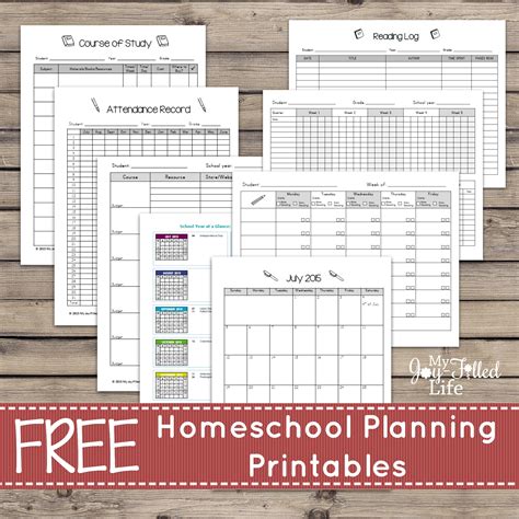 homeschool planning resources  printable planning pages  joy