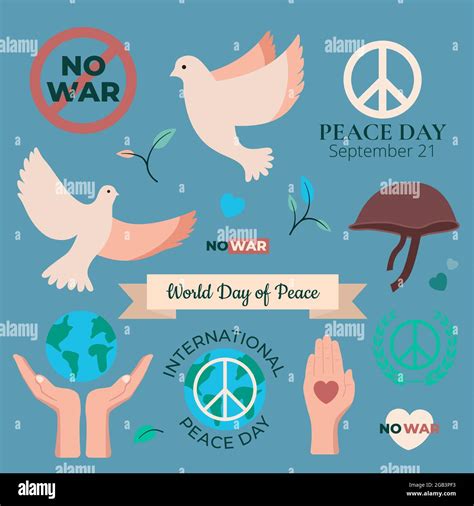 world peace day september  set  dove stock vector image art alamy