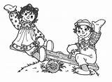 Coloring Raggedy Ann Andy Seesaw Pages Playing Cartoon Printable Christmas Bing Netart 70s Cartoons Colouring Choose Board sketch template