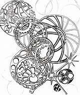 Gears Drawing Clock Steampunk Gear Tattoo Astronomical Pages Getdrawings Coloring Illustration Tattoos Sketches sketch template