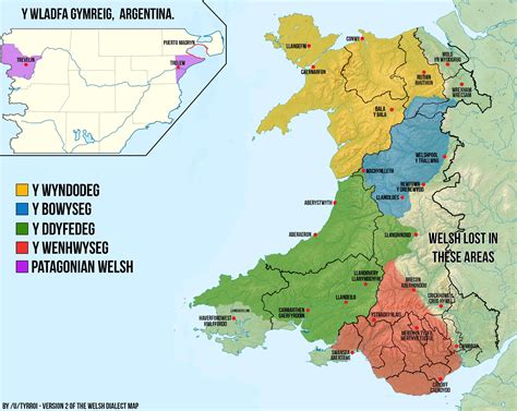 updated map  welsh dialects  mapporn