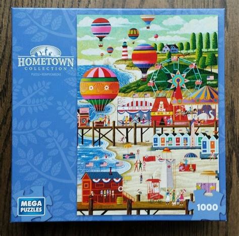 mega puzzles  pc jigsaw hometown collection holiday   beach  toys hobbies
