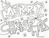 Christmas Coloring Pages Merry Print Holidays sketch template