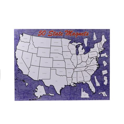 united states  state magnetic map fridge magnet collectors board