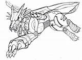 Metalgarurumon Digimon Fanart sketch template