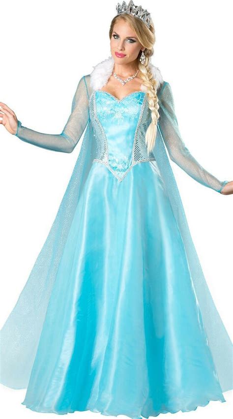 Frozen Queen Princess Elsa Fancy Dress Halloween Adults