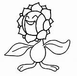 Pokemon Sunflora Coloring Pages Pokémon Morningkids sketch template