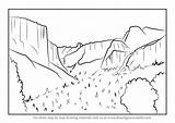 Yosemite Park Draw National California Drawing Step Parks Tutorials Drawingtutorials101 sketch template