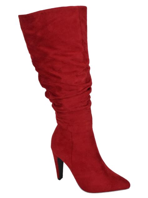 every red suede delicious women stiletto high heels slouchy pointy toe