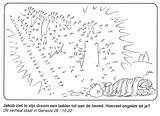 Dot Jacob Ladder Bible Esau School Printable Stip Sunday Van Dream Naar Jakob Jacobs Coloring Dots Connect Genesis Kids Children sketch template