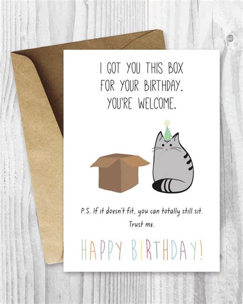 birthday card printable happy birthday cat digital card funny