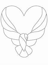 Dove Coloring Pages Heart Wings Around Ws sketch template