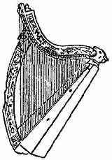 Irish Harp Coloring Drawing Ancient Pages Symbols Gaelic Paintingvalley sketch template