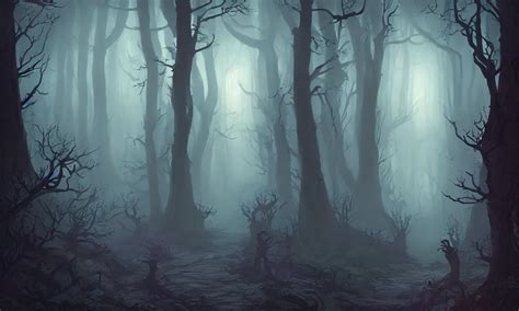 path leading   mystical creepy dark forest full stable diffusion