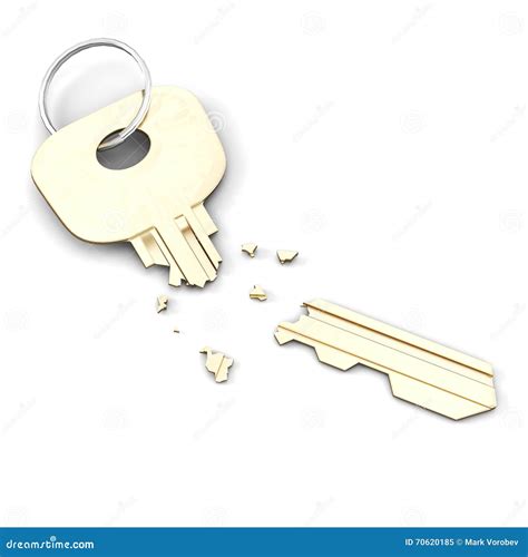 broken key  lock isolated  white background  rendering stock image image  castle
