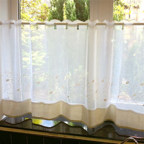 cafe net curtains kitchen nets ready  voile curtain panel ebay