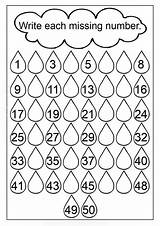Missing Numbers Number Worksheets Tulamama Fun Raindrops Owl sketch template