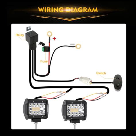 auxbeam   modes whiteamber led working light  wiring har