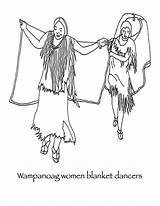 Coloring Native American Pages Women Thanksgiving Dance Wampanoag Dancers Blanket Called Had Dances Own Them Their Indians History People Blankets sketch template