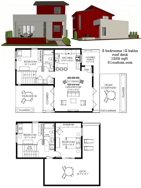 contemporary small house plan custom contemporary modern house plans