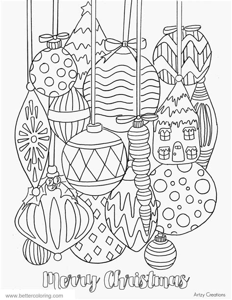 detailed christmas decorations coloring pages  printable coloring pages