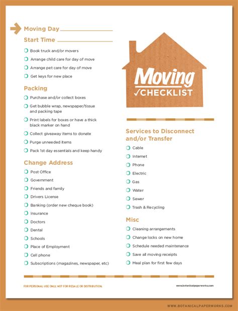printable moving change  address checklist printable word searches