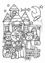 Halloween Coloring Kids Printable Happy Funny Pages Color Fun Drawings Drawing Winnie Pooh Comments Getdrawings 4kids Coloringhome sketch template
