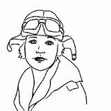 Coloring Amelia Earhart Surfnetkids sketch template