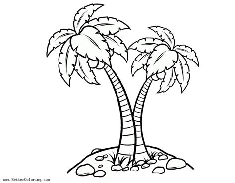 palm tree coloring pages realistic drawing  printable coloring pages