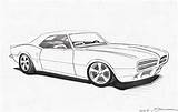 Coloring Pontiac Pages Gto Firebird Car 1969 Template Cartoon sketch template