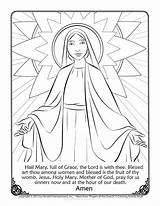 Mary Coloring Pages Virgin Hail Prayer Jesus Color Birthday Printable Catholic Kids May Sheets St Pray Getcolorings Printed Below Choose sketch template