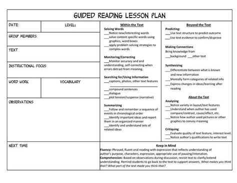 mini lesson plan template