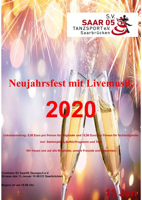 unser neujahrsfest  samstag den  januar  tanzen  saarbruecken