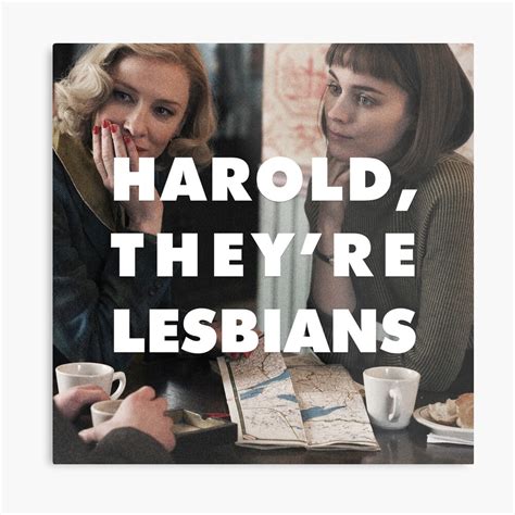 carol 2015 harold they re lesbians meme metal print by