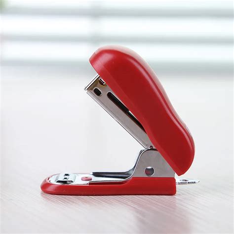 pcs mini stapler  staples  colors manual stapleless stapler set office binding supplies
