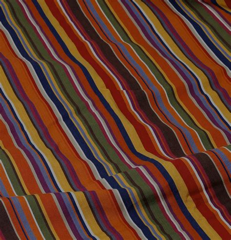 Buy Stripe Cotton Fabric Multi Color Thoppia