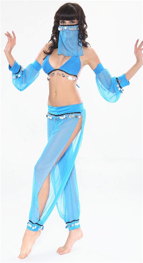 Sexy Blue Belly Dancer Arabian Princess Jasmine Halloween
