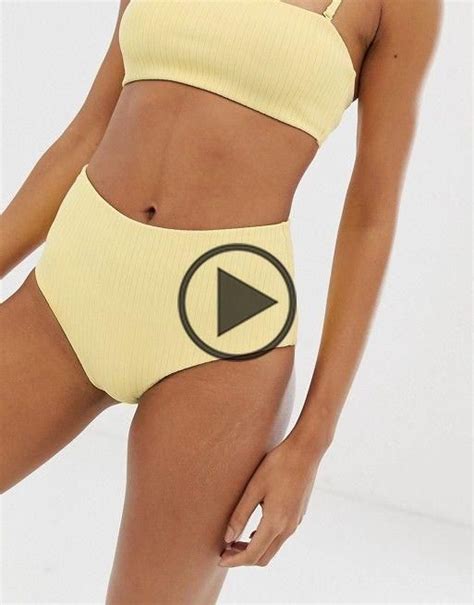 weekday high waist bikini   yellow asos   high waisted bikini bikinis high