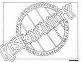 Coloring Pages Integrity Responsibility Template Character Word Colouring sketch template