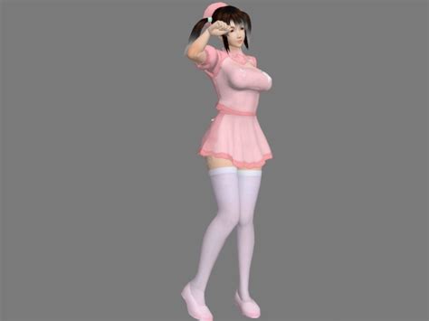 Anime Sexy Housemaid 3d Model 3dsmax Files Free Download Modeling